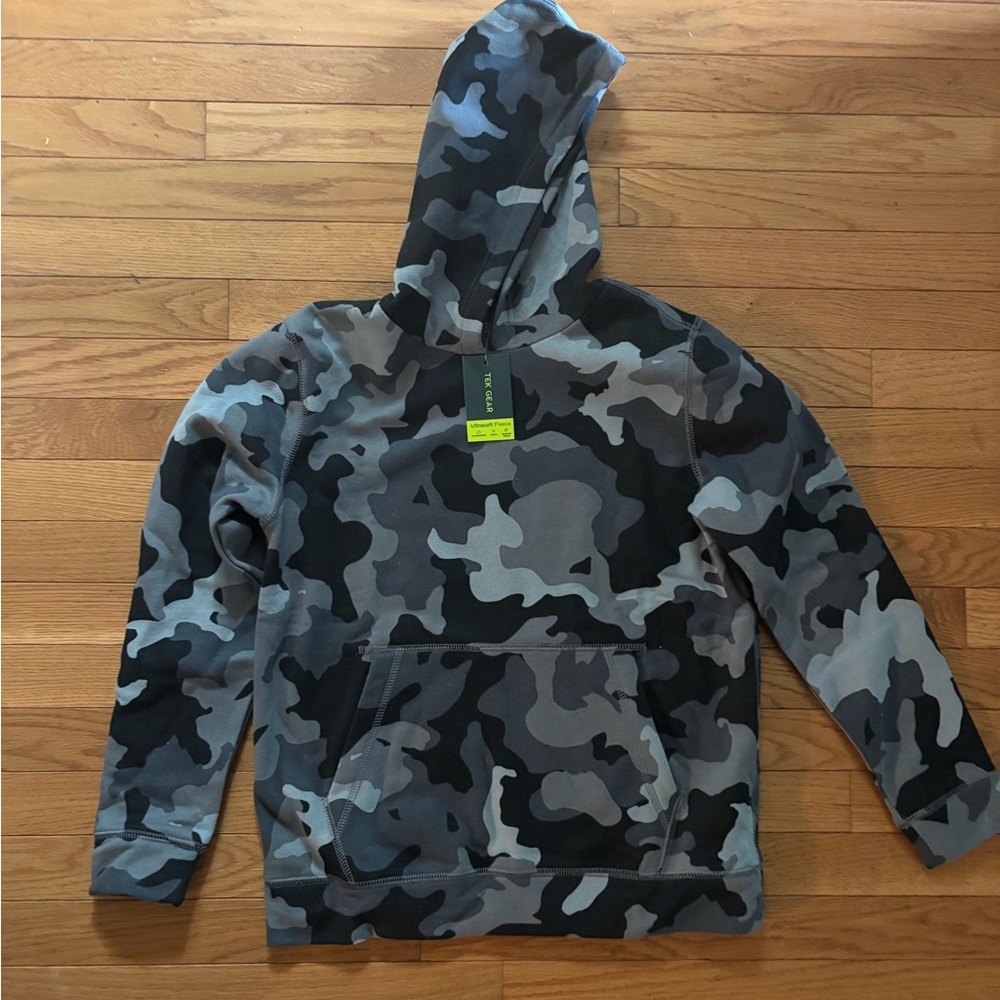 Kohl's Gray and Black Camouflage Kids Hoodie